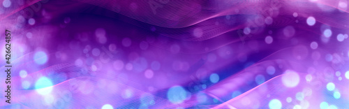 Designhintergrund - abstrakte Formen mit Linien und Bokehkreisen - Reflexe mit unterschiedlichen Licht- und Schatteneffekten in violetter Farbgebung