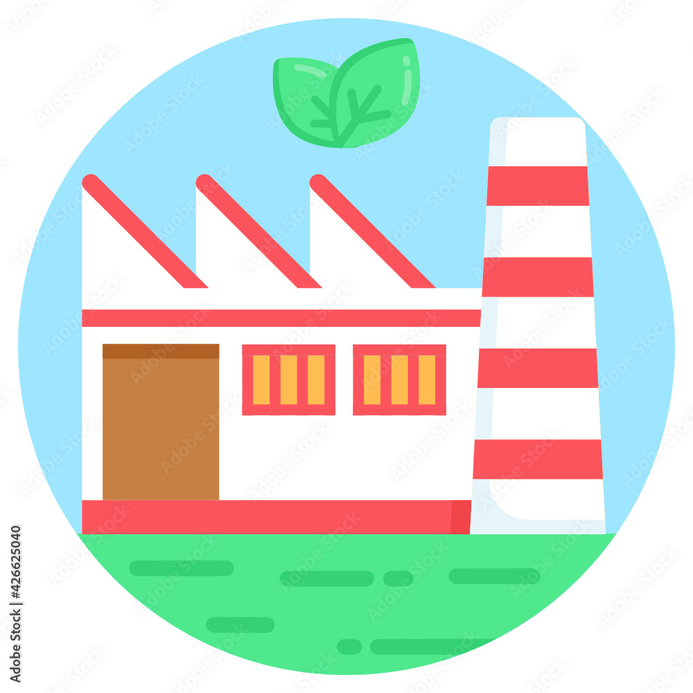 
A flat rounded editable icon of eco factory is ready to use 

