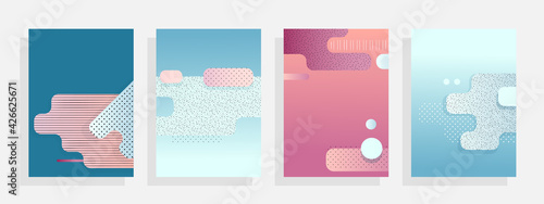 Covers with minimal designs. Abstract backgrounds. Vector frame for text Modern Art graphics for hipsters