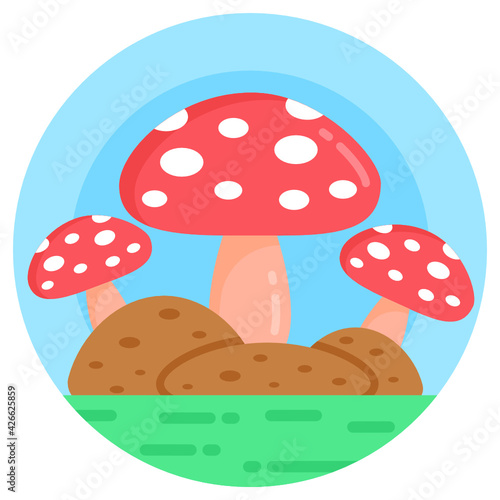  Download premium flat icon of mushrooms