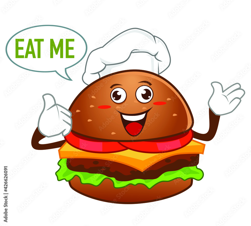 hamburger mascot cartoon in vector hamburger mascot cartoon in vector