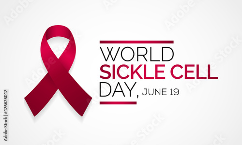 World Sickle cell day is observed every year on June 19, it is an inherited red blood cell disorder in which there are not enough healthy cells to carry oxygen throughout the body. Vector illustration