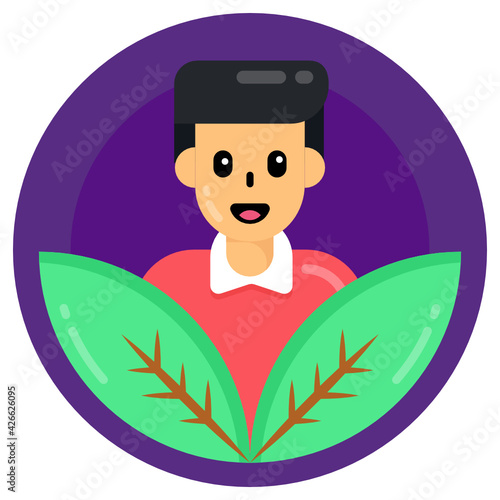 
A flat rounded icon of ecologist

