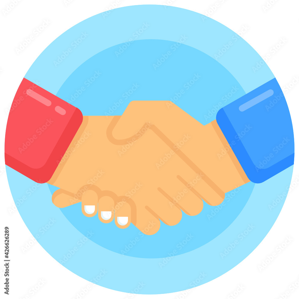 Naklejka premium Handshake flat rounded icon easy to use and editable