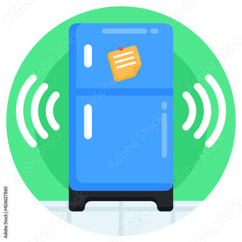 
Editable colorful design icon of smart fridge 

