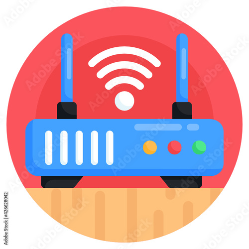 
An icon design of wifi router device 

