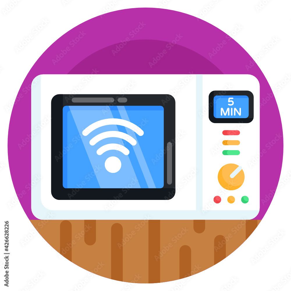 Oven with wifi signals, concept of smart microwave
Oven with wifi signals, concept of smart microwave