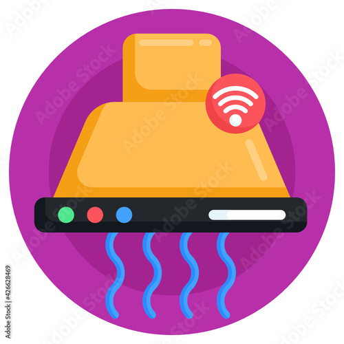 
A creative design vector of smart kitchen hood 


