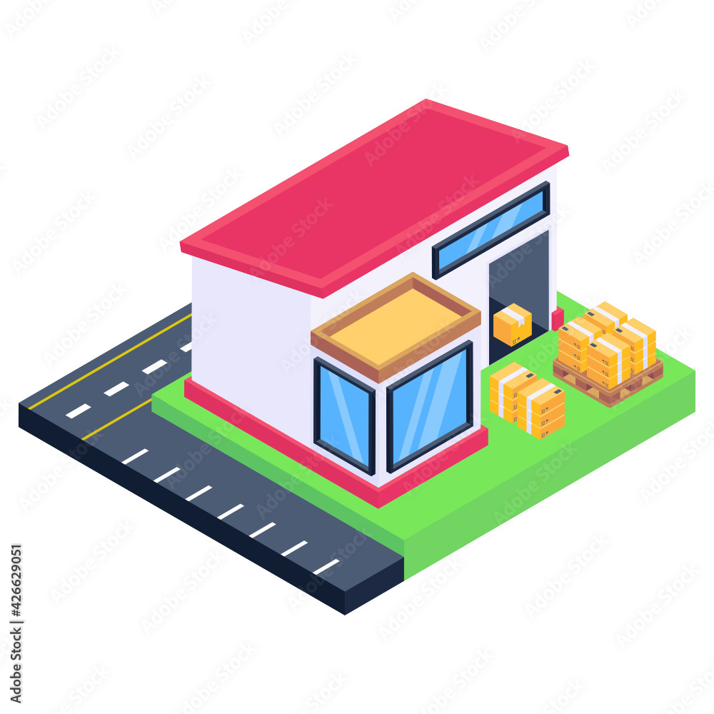 
An icon of warehouse isometric design, editable vector download 

