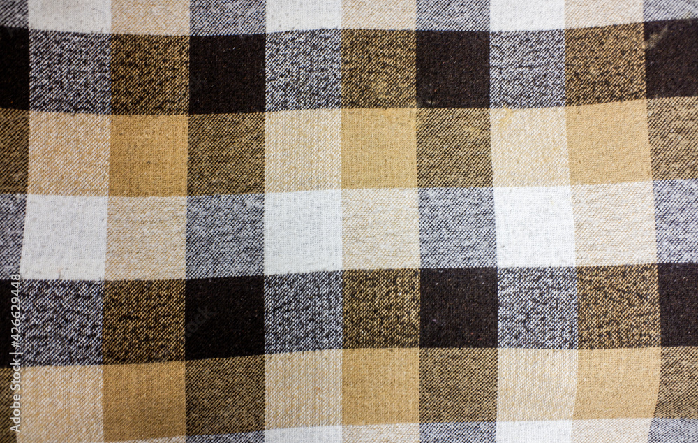 plaid yellow brown square background