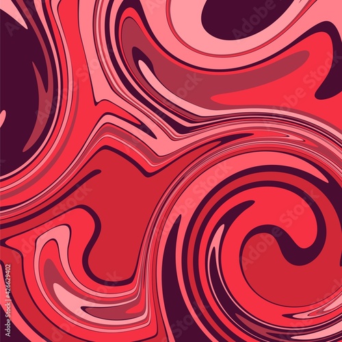 red color psychedelic fluid art abstract background concept design vector illustration