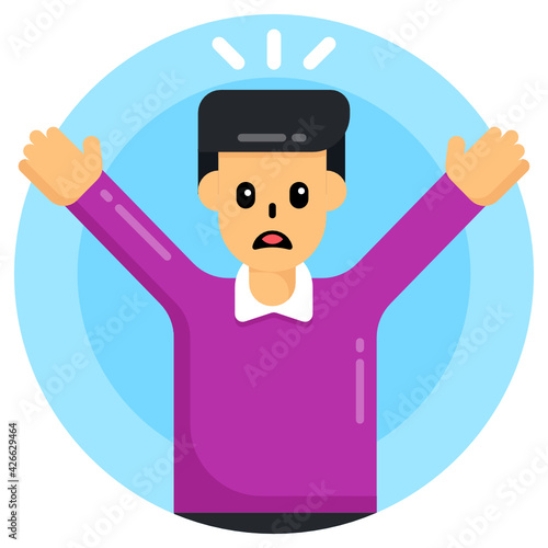 
Icon of seeking for hug, flat round design 

