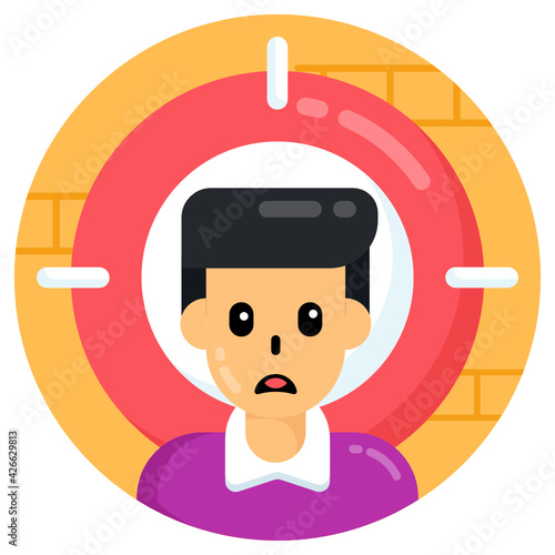 
An autism icon in flat round design 

