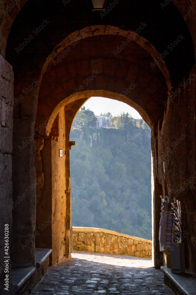 Fototapeta premium Porta San Maria is the main gateway of Civita di Bagnoregio , As know as the town that is dying ,Italy