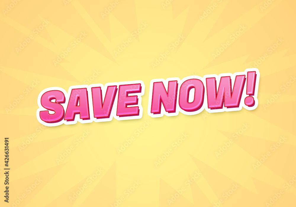 Obraz premium Save now word concept. Save now on yellow background. use for cover, banner, blog.