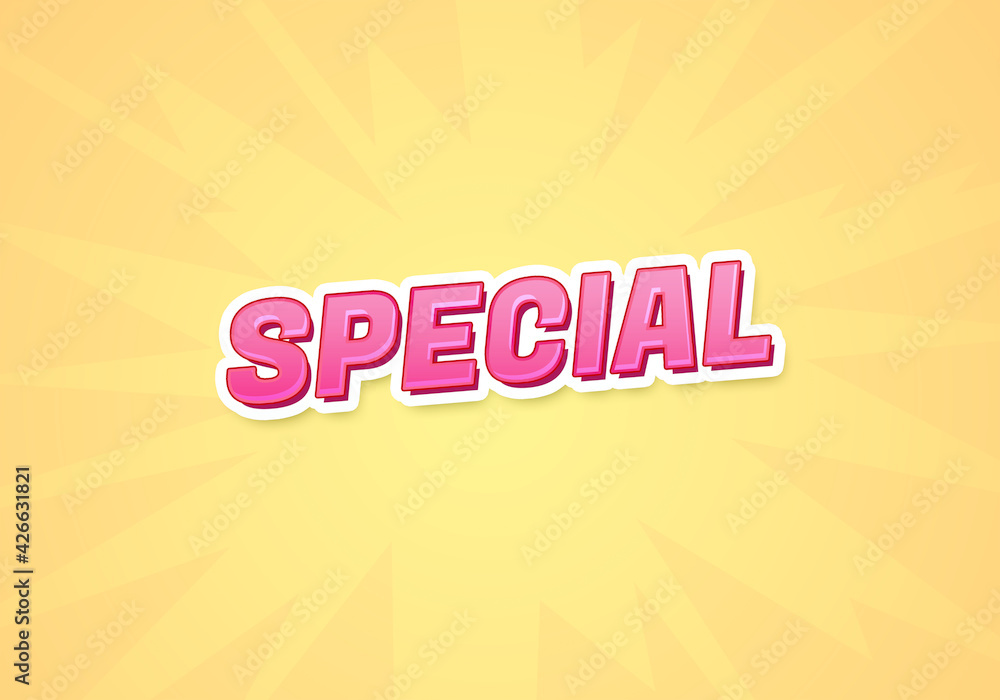 Special word concept. Special on yellow background. use for cover, banner, blog.