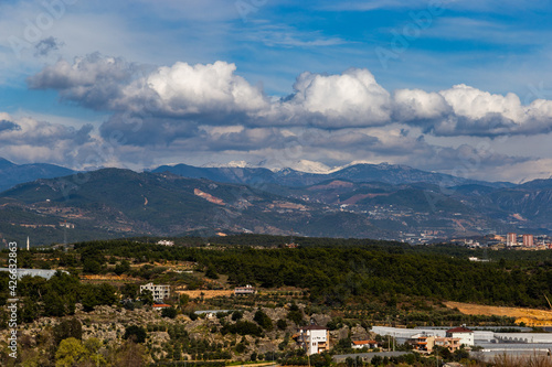 Country houses and forest, south Turkey.