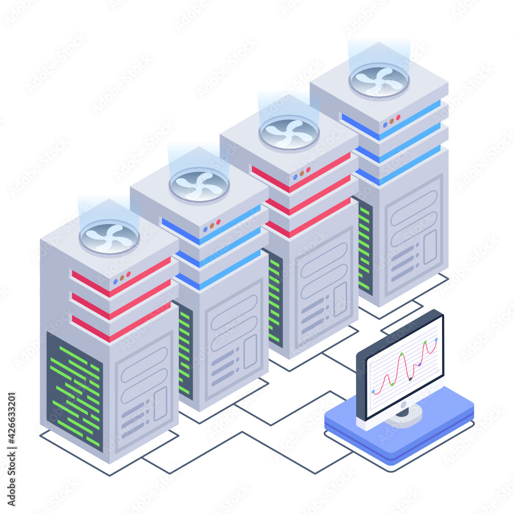 A server room icon in isometric design, premium download
A server room icon in isometric design, premium download
