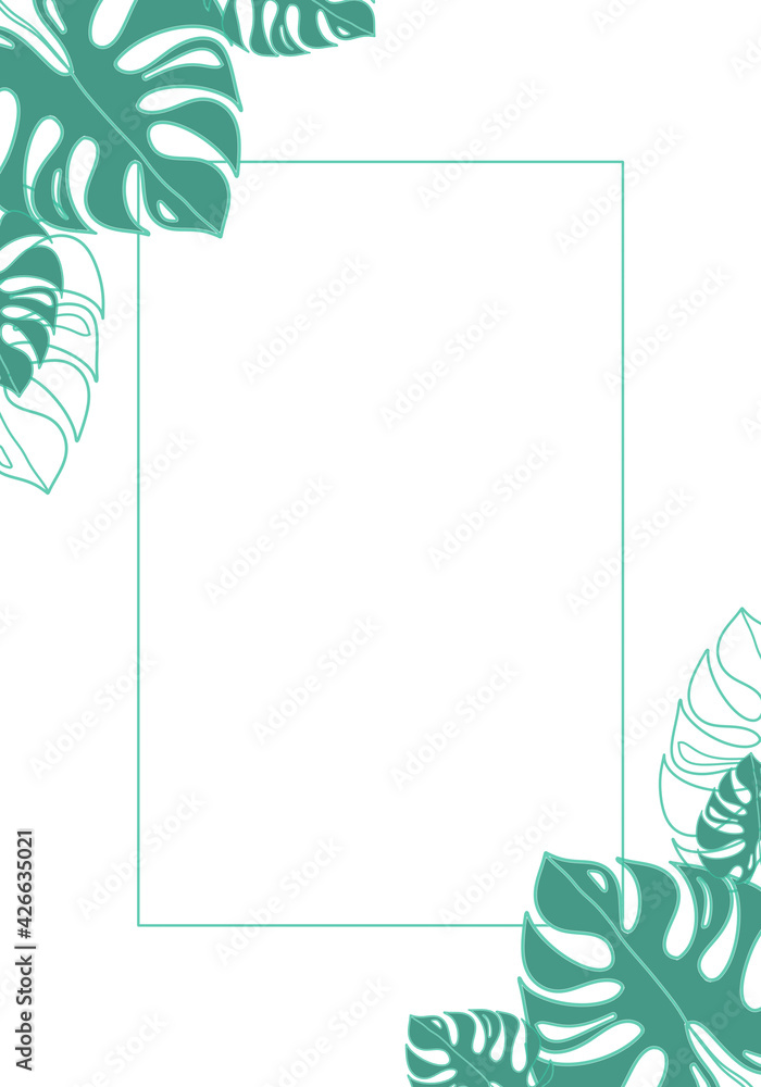 Obraz premium background tropics monstera summer bright