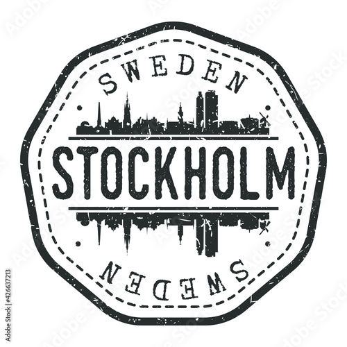 Photography Stockholm, Sweden Stamp Skyline Postmark