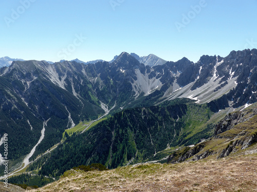 Freiungen long distance trail, mountain hiking in Tyrol, Austria