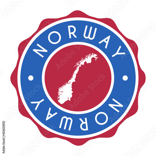 Canvas Print Norway Badge Map Vector Seal