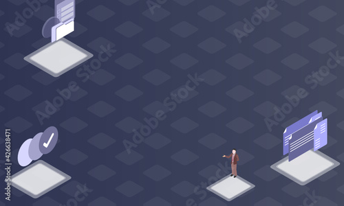 Buddy system concept on abstract design