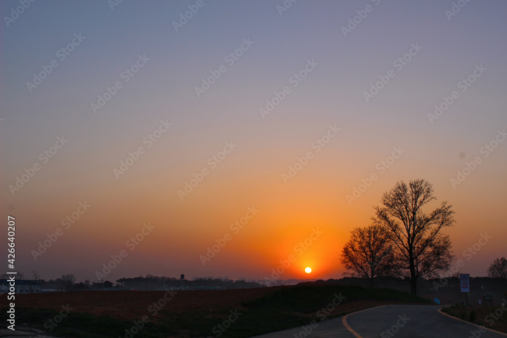 sunset on the road sunset on the road