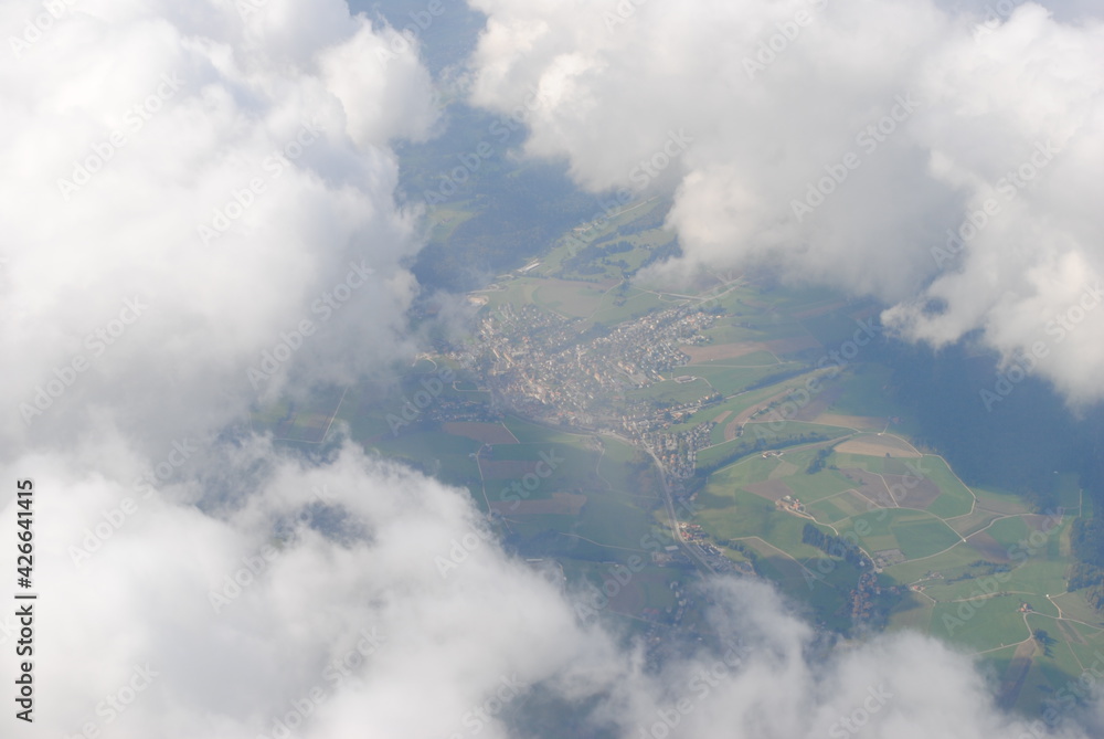 Fototapeta premium Vue d'avion, Jura, Suisse