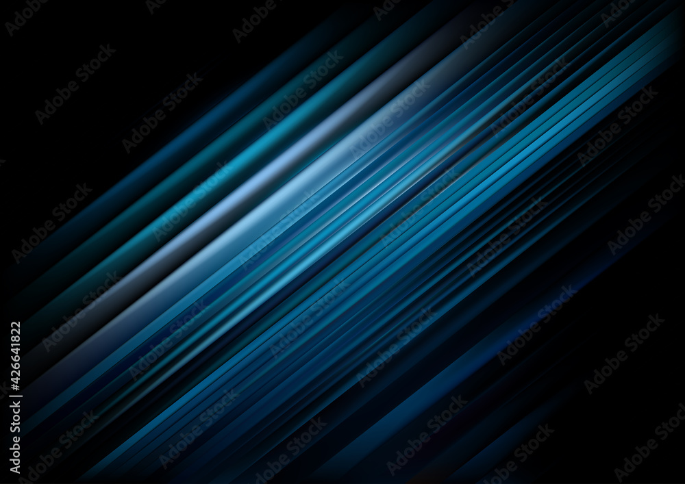 Shiny Black and Blue Diagonal Lines Background Design Stock Vector ...