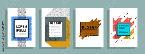 Template brochures, flyers, business presentations. Modern flat line style, layout in A4 size.