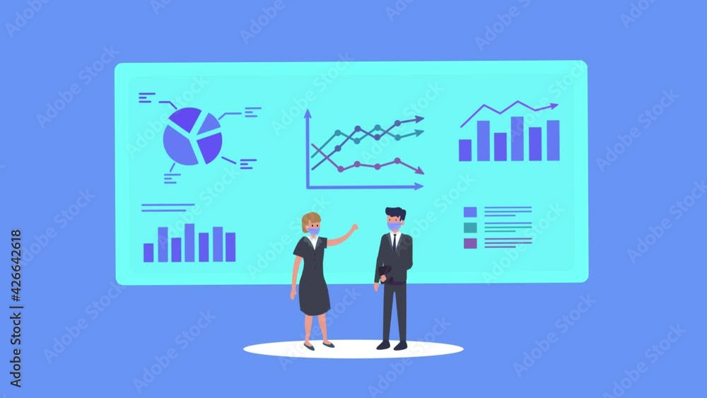 Two business people discussing financial graph Two business people discussing financial graph