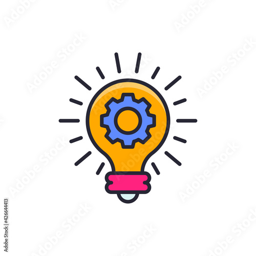 Creative idea vector Filled outline icon style illustration. EPS 10 file