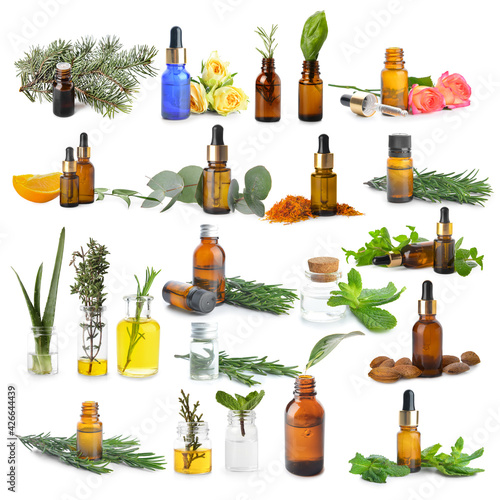 Different essential oils on...