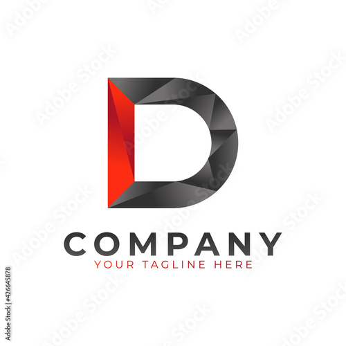 Free Download Creative Initial Letter D Logo Design. Black and Red Geometric Arrow Shape Low Poly Style. Usable for Business and Branding Logos. Flat Vector Logo Design Ideas Template Element. Eps10 Vector - GFXLoad