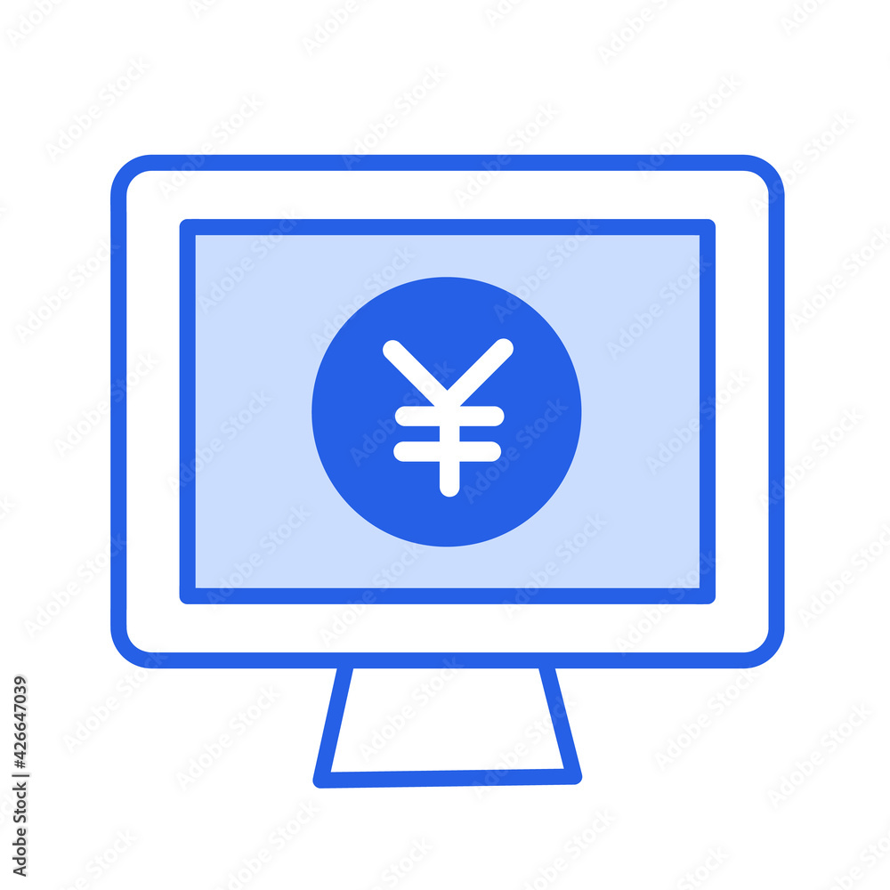 Obraz premium イラスト素材：パソコン お金