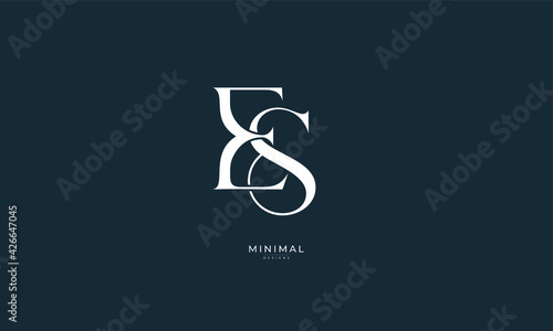Alphabet letter icon logo ES photo