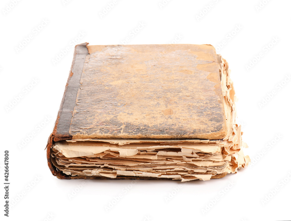 Old book on white background Old book on white background