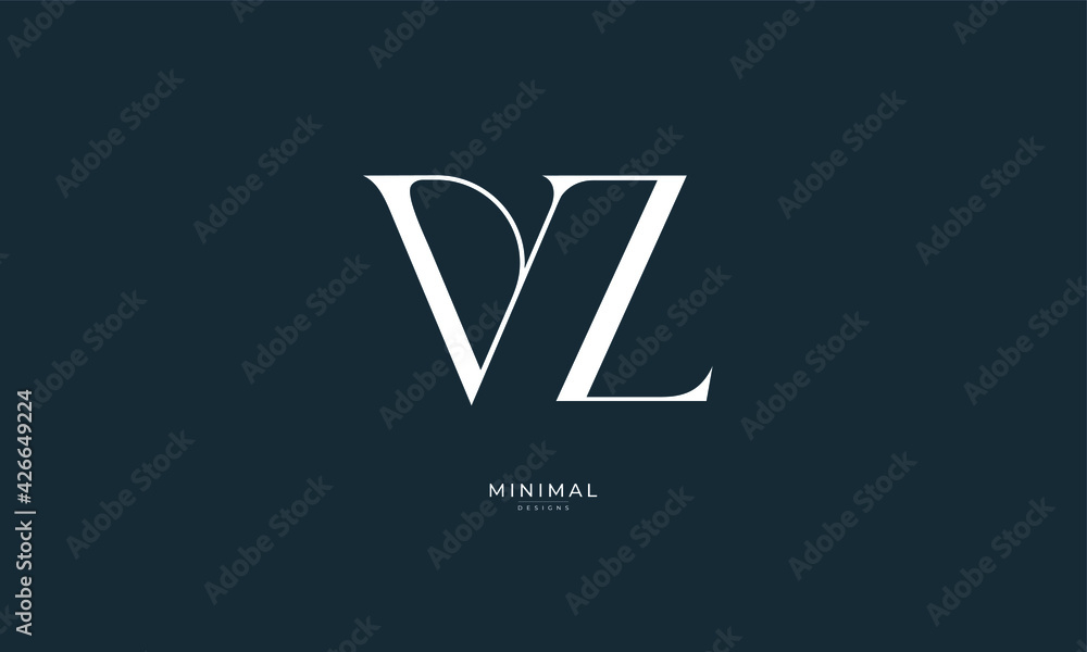 Alphabet letter icon logo VZ Alphabet letter icon logo VZ