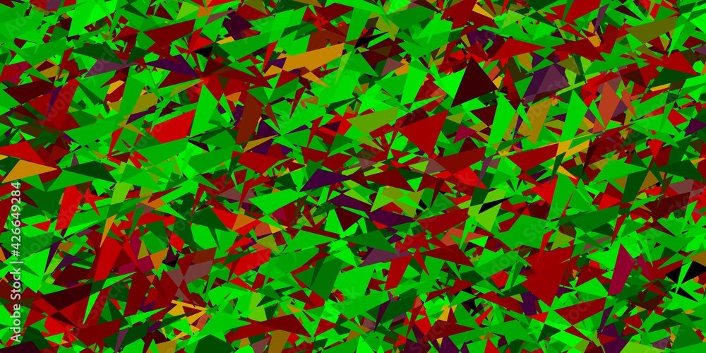 Light Green, Red vector backdrop with lines, triangles. Light Green, Red vector backdrop with lines, triangles.