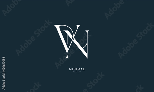 Alphabet letter icon logo VN photo