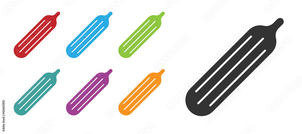 Black Fresh cucumber icon isolated on white background. Set icons colorful. Vector Black Fresh cucumber icon isolated on white background. Set icons colorful. Vector