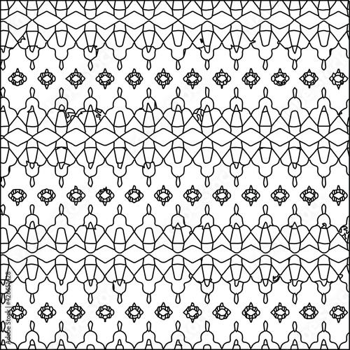 Geometric vector pattern with triangular elements. Seamless abstract ornament for wallpapers and backgrounds. Black and white colors.