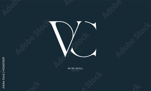 Alphabet letter icon logo VC photo