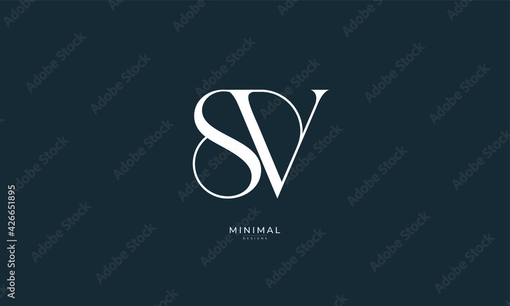 Alphabet letter icon logo SV Stock Vector | Adobe Stock