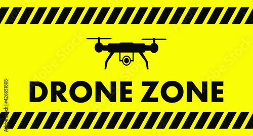 drone zone sign on white background	