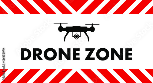 drone zone sign on white background	
