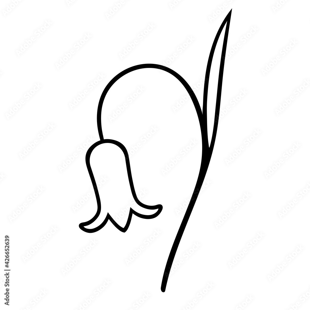 Bluebell. Flower. Floral element. Doodle. Bluebell. Flower. Floral element. Doodle.