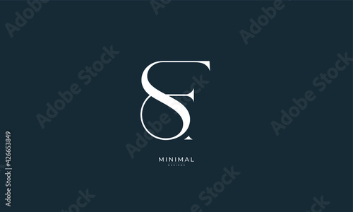 Alphabet letter icon logo SF