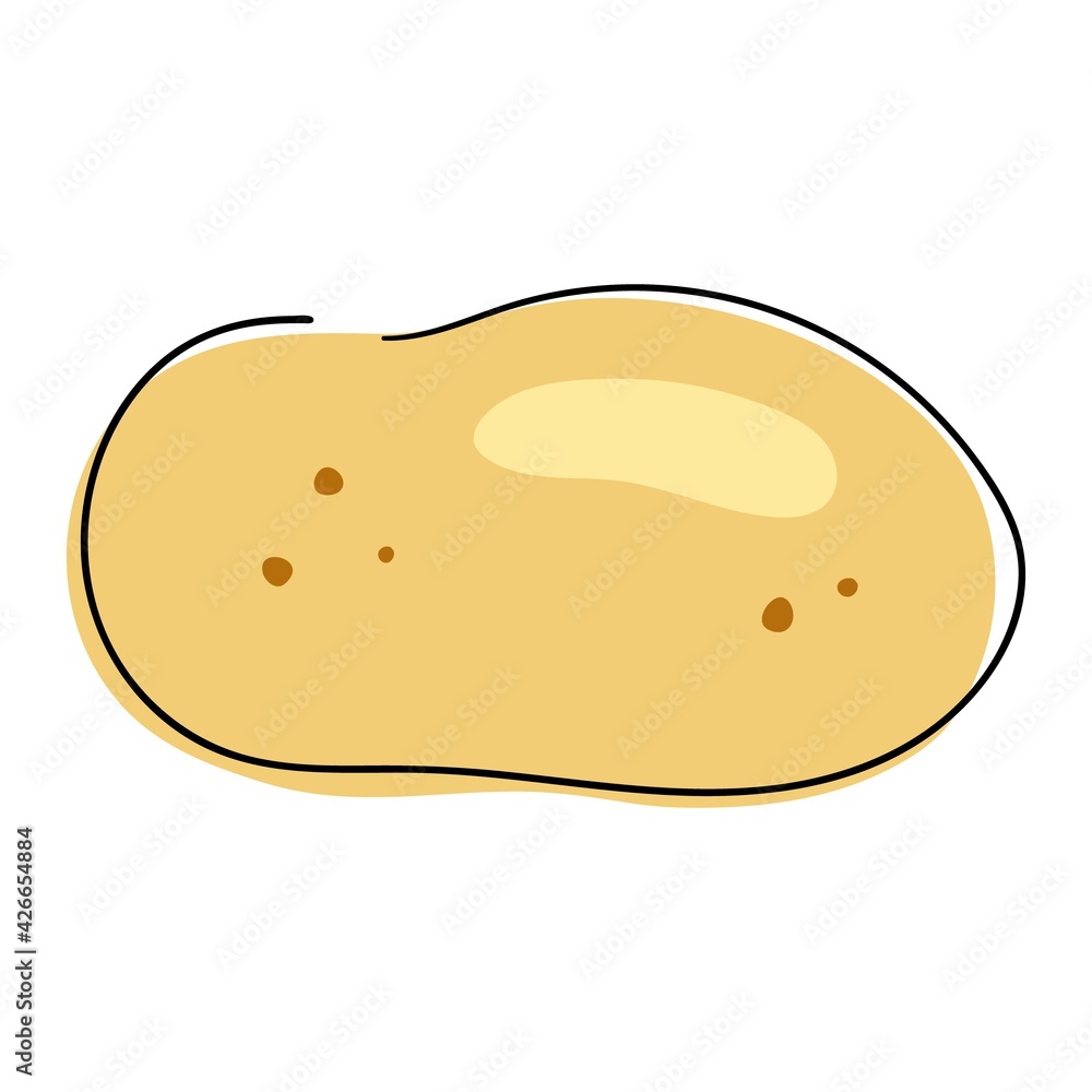 The potato is drawn with one solid line. Healthy vegetable. The object is drawn with a single line in a doodle style. Farmers market product. One continuous hand drawn line art doodle food The potato is drawn with one solid line. Healthy vegetable. The object is drawn with a single line in a doodle style. Farmers market product. One continuous hand drawn line art doodle food